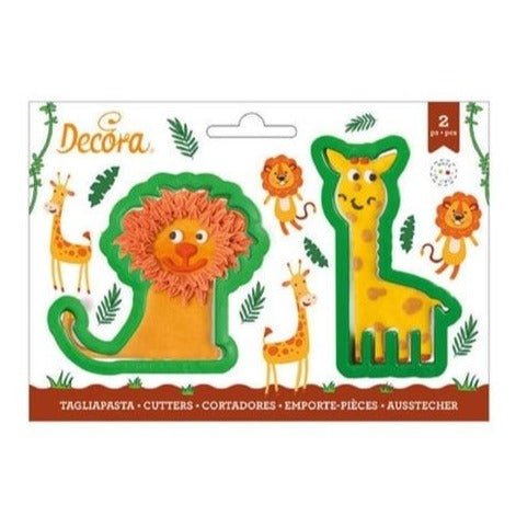 Bakewareind Lion Giraffe Animal SugarCraft Cookie Fondant Cake Cutter Set,2Pc - Bakeware India