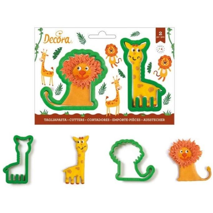 Bakewareind Lion Giraffe Animal SugarCraft Cookie Fondant Cake Cutter Set,2Pc - Bakeware India
