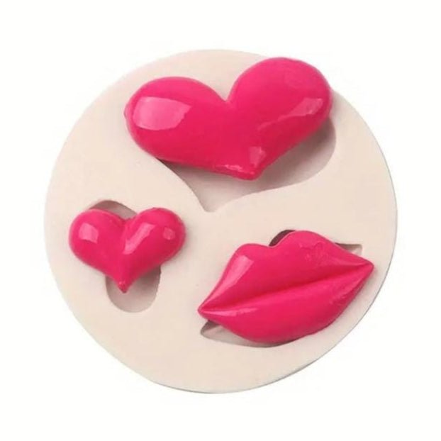 Bakewareind Lips Heart Fondant Silicone Mould - Bakeware India