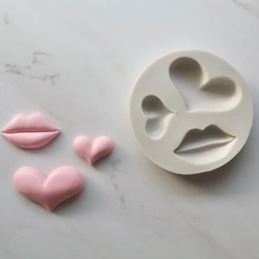 Bakewareind Lips Heart Fondant Silicone Mould - Bakeware India