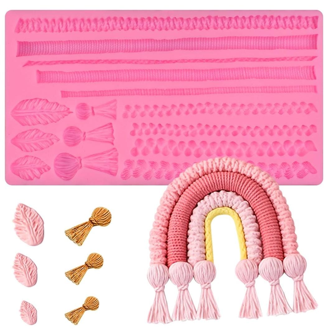 Bakewareind Macrame Crochet Lace Knit Fondant Silicone Mould - Bakeware India