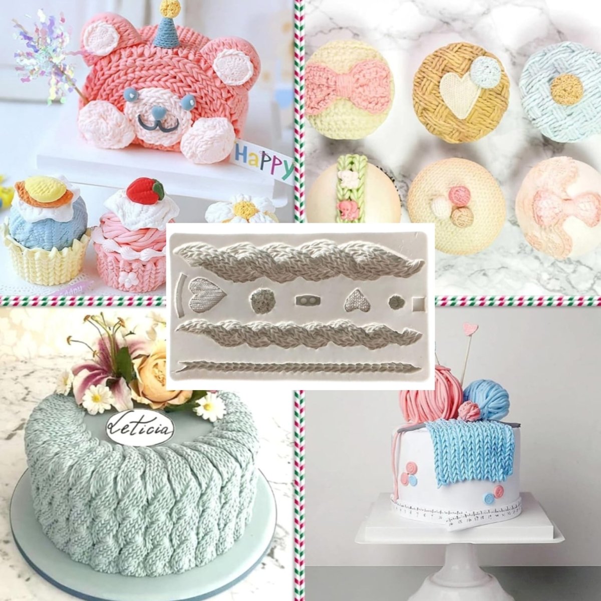 Bakewareind Macrame Wool Knit Sweater Fondant Silicone Mould - Bakeware India