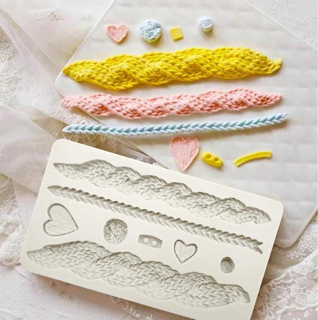 Bakewareind Macrame Wool Knit Sweater Fondant Silicone Mould - Bakeware India