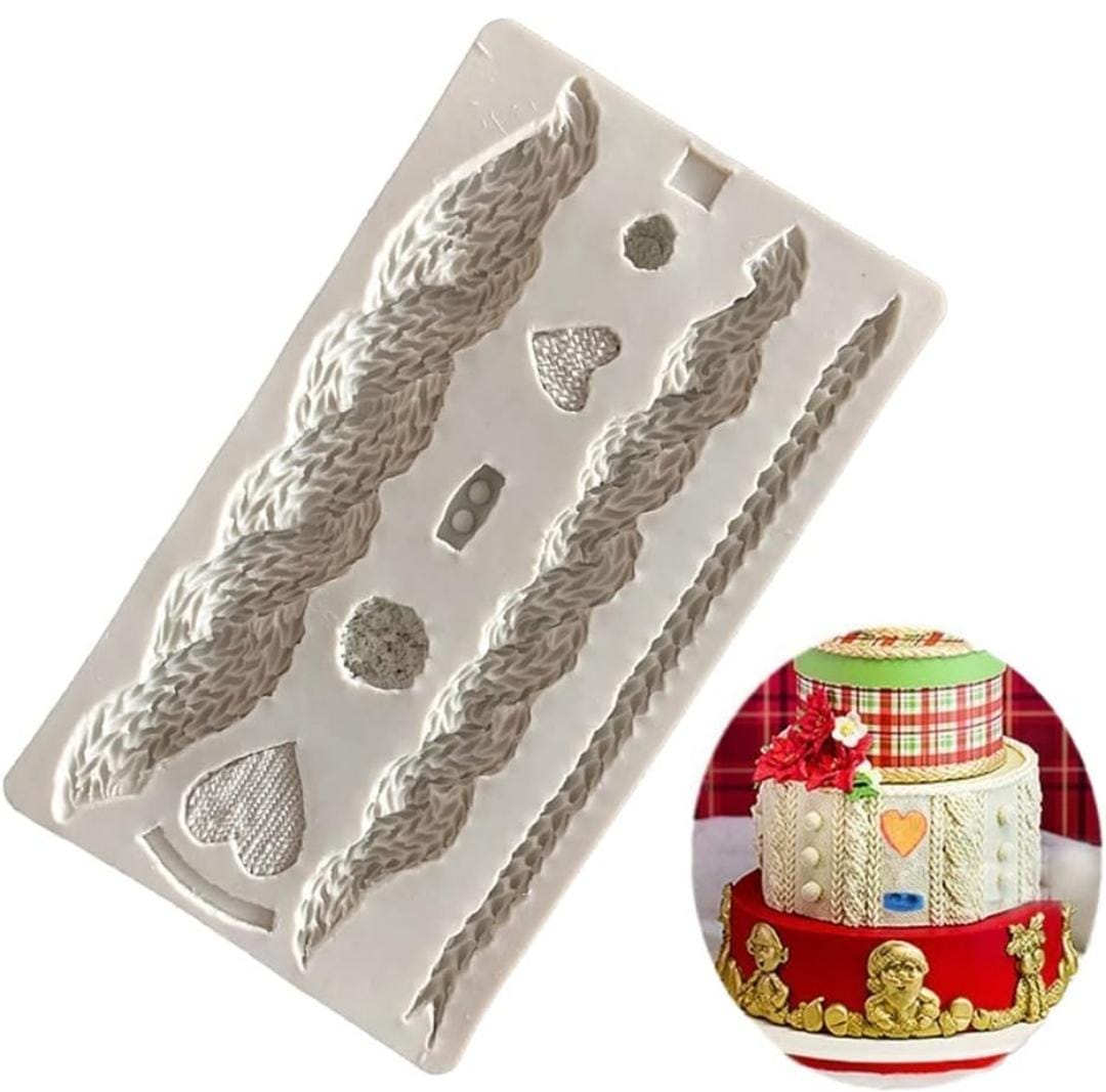 Bakewareind Macrame Wool Knit Sweater Fondant Silicone Mould - Bakeware India