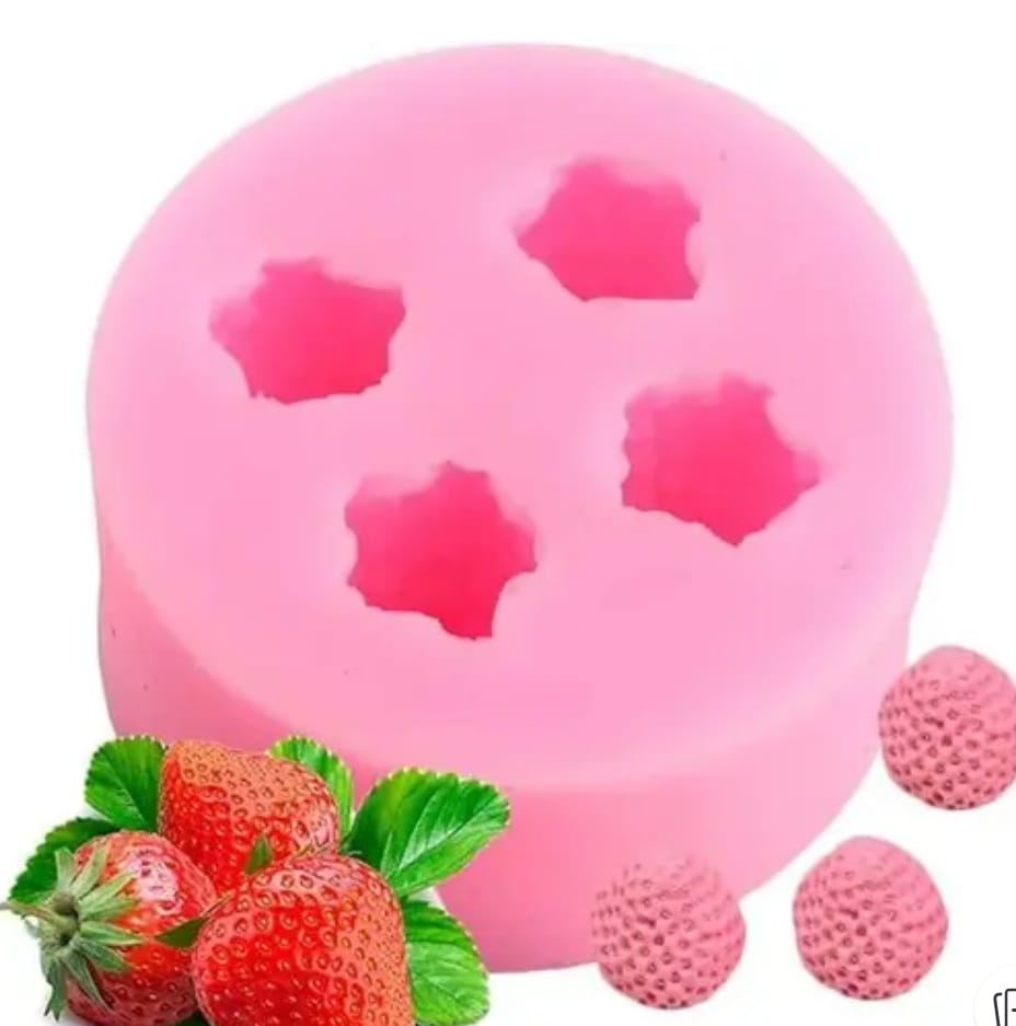 Bakewareind Mini Strawberry Fondant Chocolate Cake Silicone Mould, 4 cavity - Bakeware India