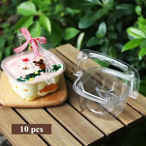 Bakewareind Multipurpose pvc cake box with lid handle, 10pcs - Bakeware India