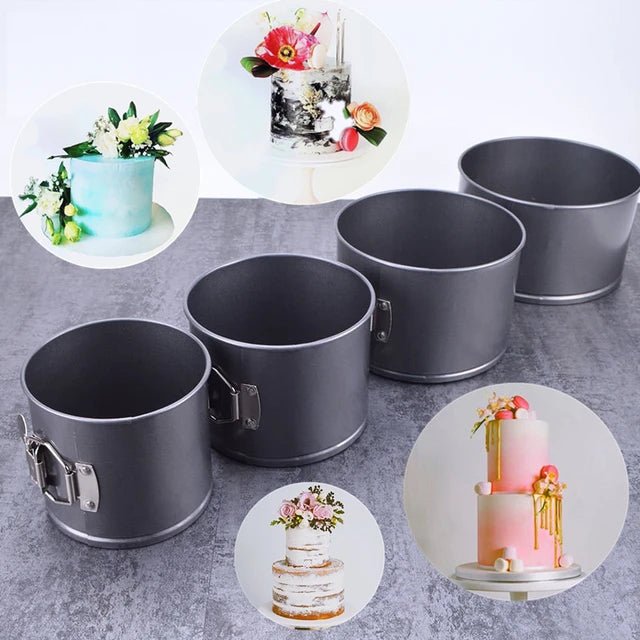 Bakewareind Nonstick Deep Round Leakproof Pans with Removable Bottom for Cakes,Set 4 Piece - Bakeware India
