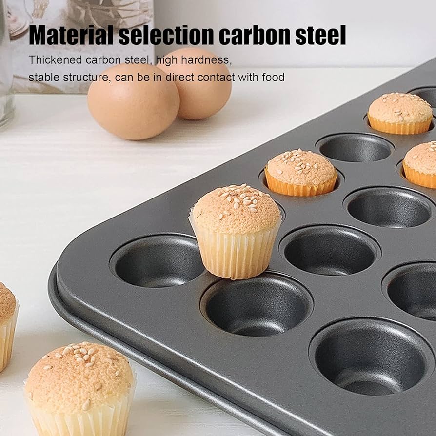 Bakewareind Nonstick Mini Muffin Tray Pan for mini cupcakes, 12 Cavity - Bakeware India