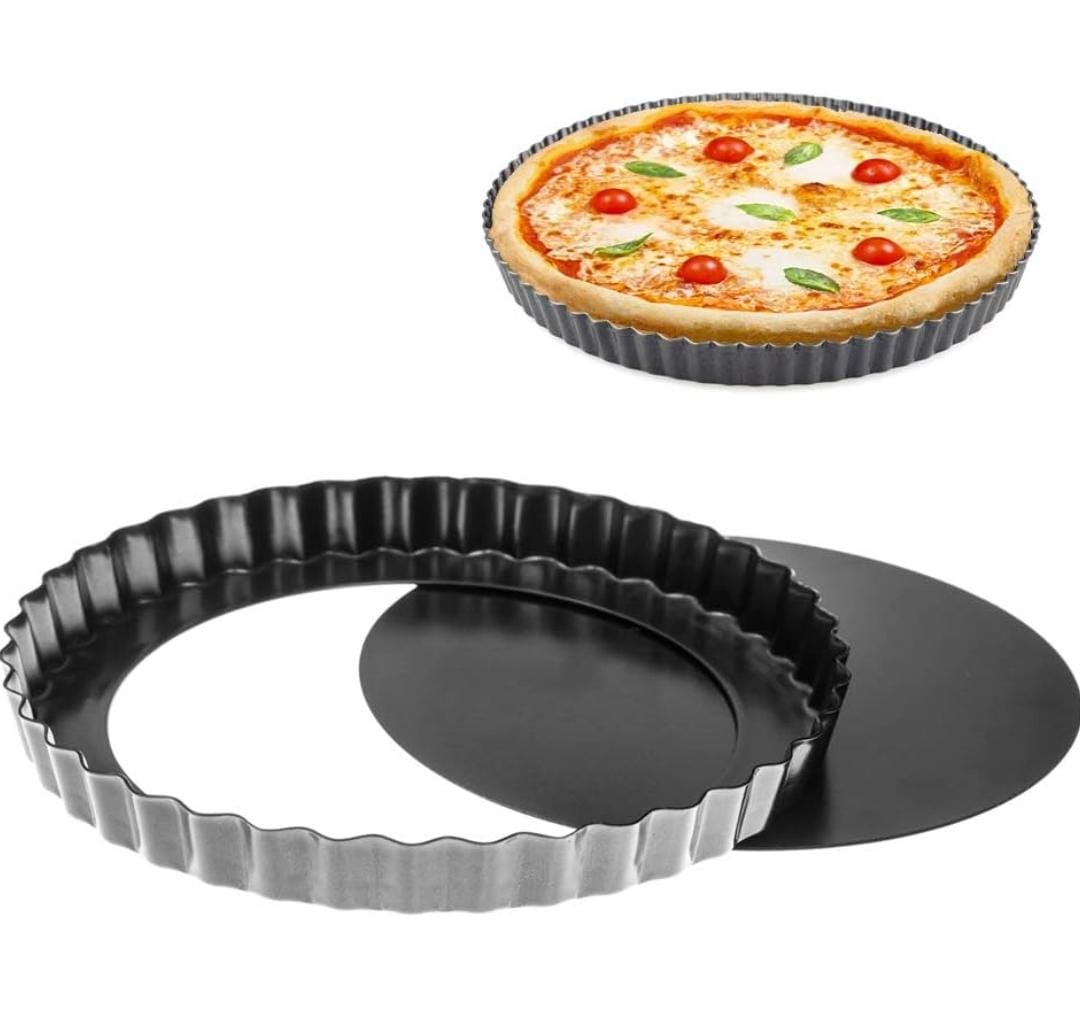 Bakewareind Nonstick Round Fluted Tart With Losse Bottom Pan - Bakeware India