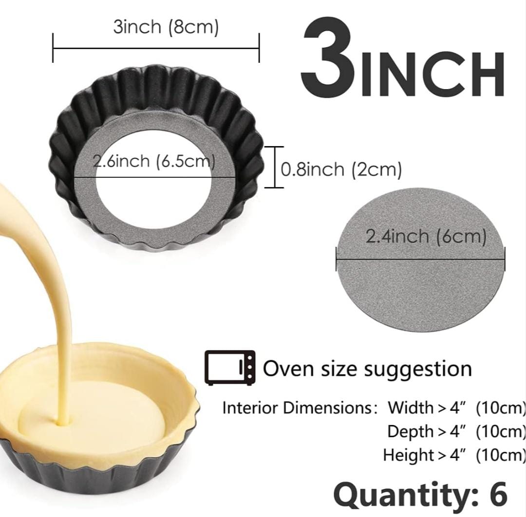 Bakewareind Nonstick Tart Pan With Removable Bottom, {Select Size } - Bakeware India