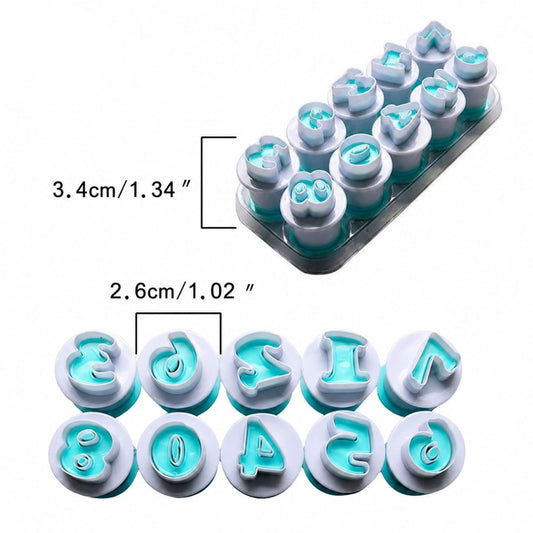 Bakewareind Number Fondant Plunger Cutter Set (0–9) - Bakeware India