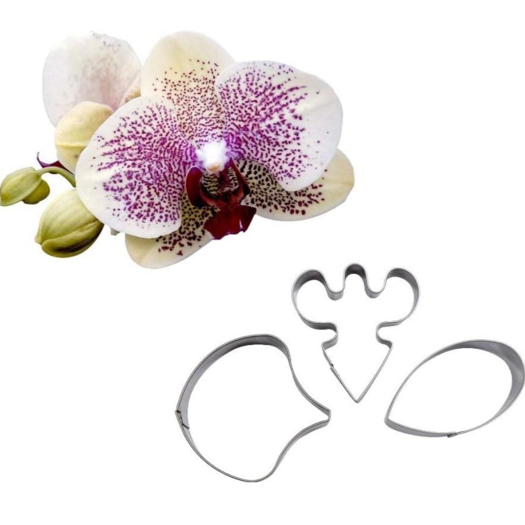 Bakewareind Orchid Leaf Veiner Steel Cutter, 3pc - Bakeware India