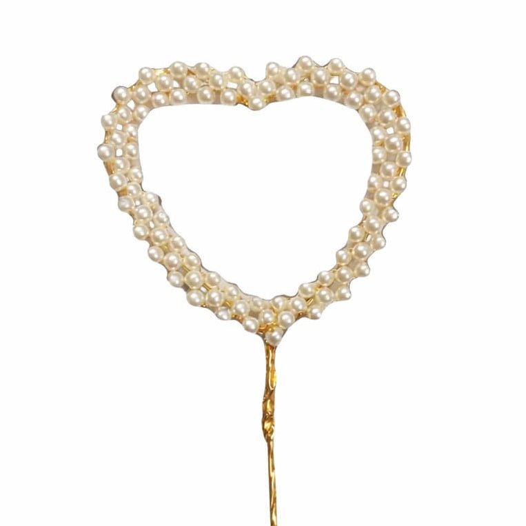 Bakewareind Pearl Heart Cake Decoration Cake Topper - Bakeware India