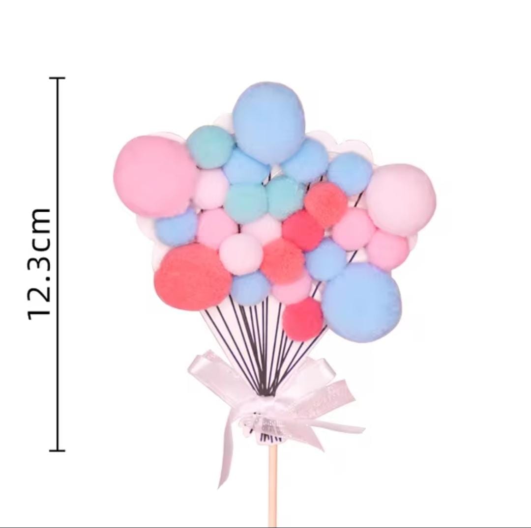 Bakewareind Pompom Multicolor Ball Cake Decoration Cake Topper - Bakeware India