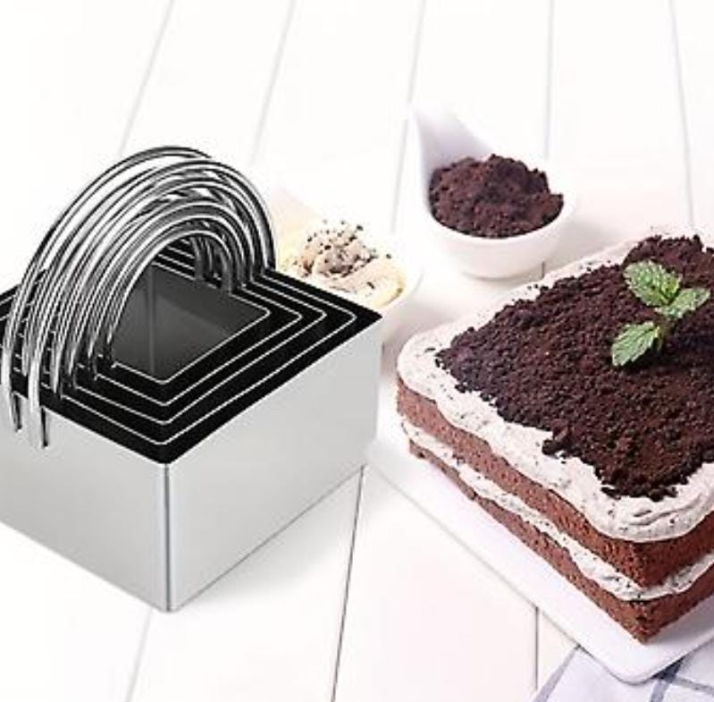 Bakewareind Professional Stainless Steel Round Cookie Cutters Tool with Ring Handle, 5pcs { Select Design } - Bakeware India