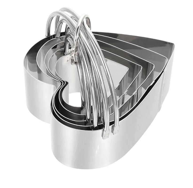 Bakewareind Professional Stainless Steel Round Cookie Cutters Tool with Ring Handle, 5pcs { Select Design } - Bakeware India