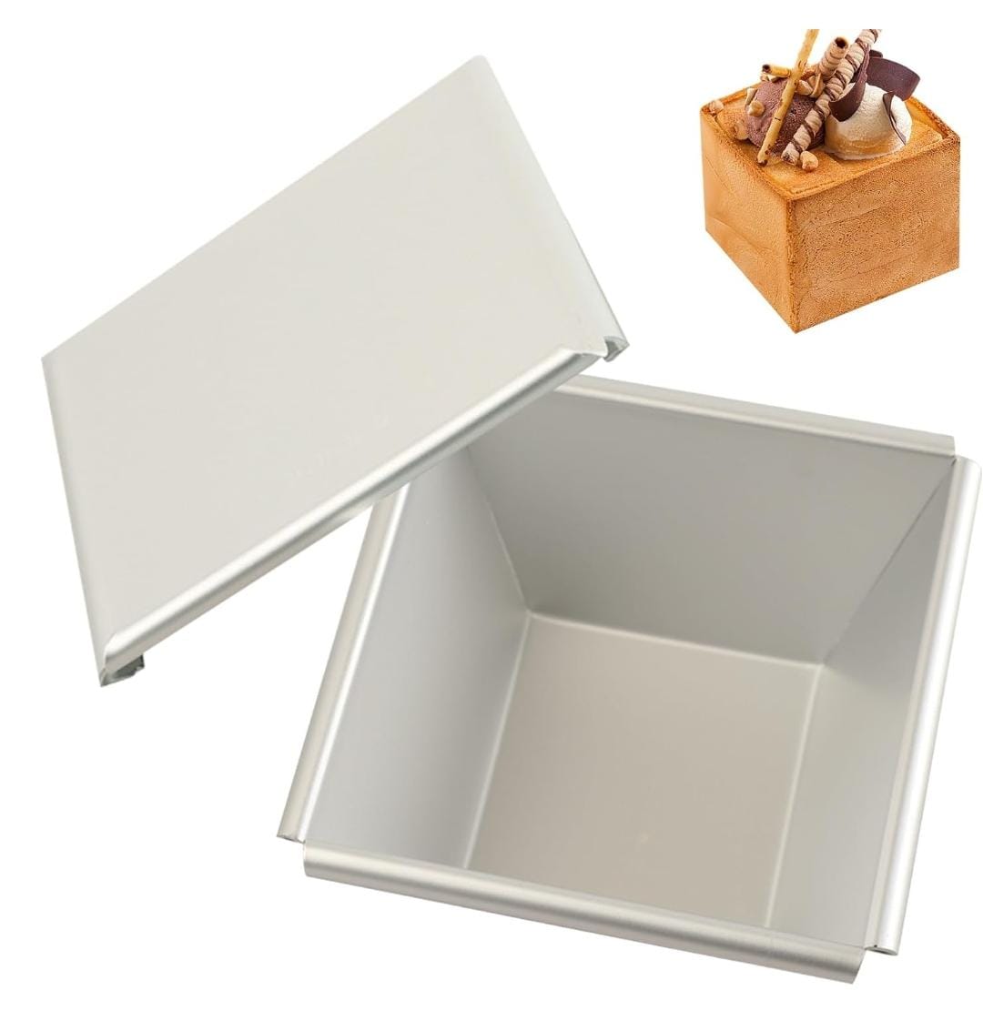 Bakewareind Pullman Loaf Cube Bread Box With Cover Lid{ Select Size } - Bakeware India
