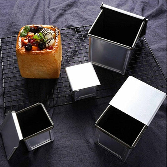 Bakewareind Pullman Loaf Cube Bread Box With Cover Lid{ Select Size } - Bakeware India