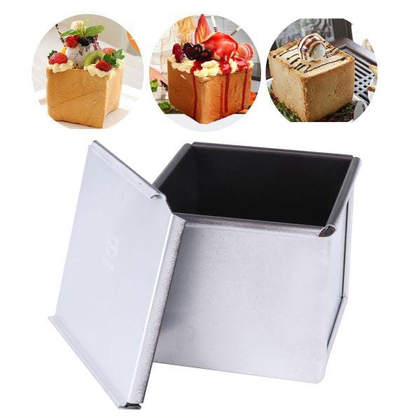 Bakewareind Pullman Loaf Cube Bread Box With Cover Lid{ Select Size } - Bakeware India