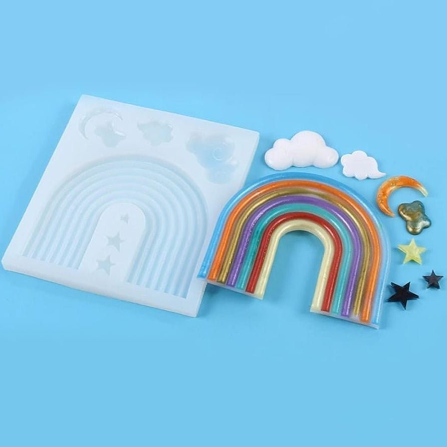 Bakewareind Rainbow Star Moon Cloud Fondant Silicone Chocolate Mould - Bakeware India