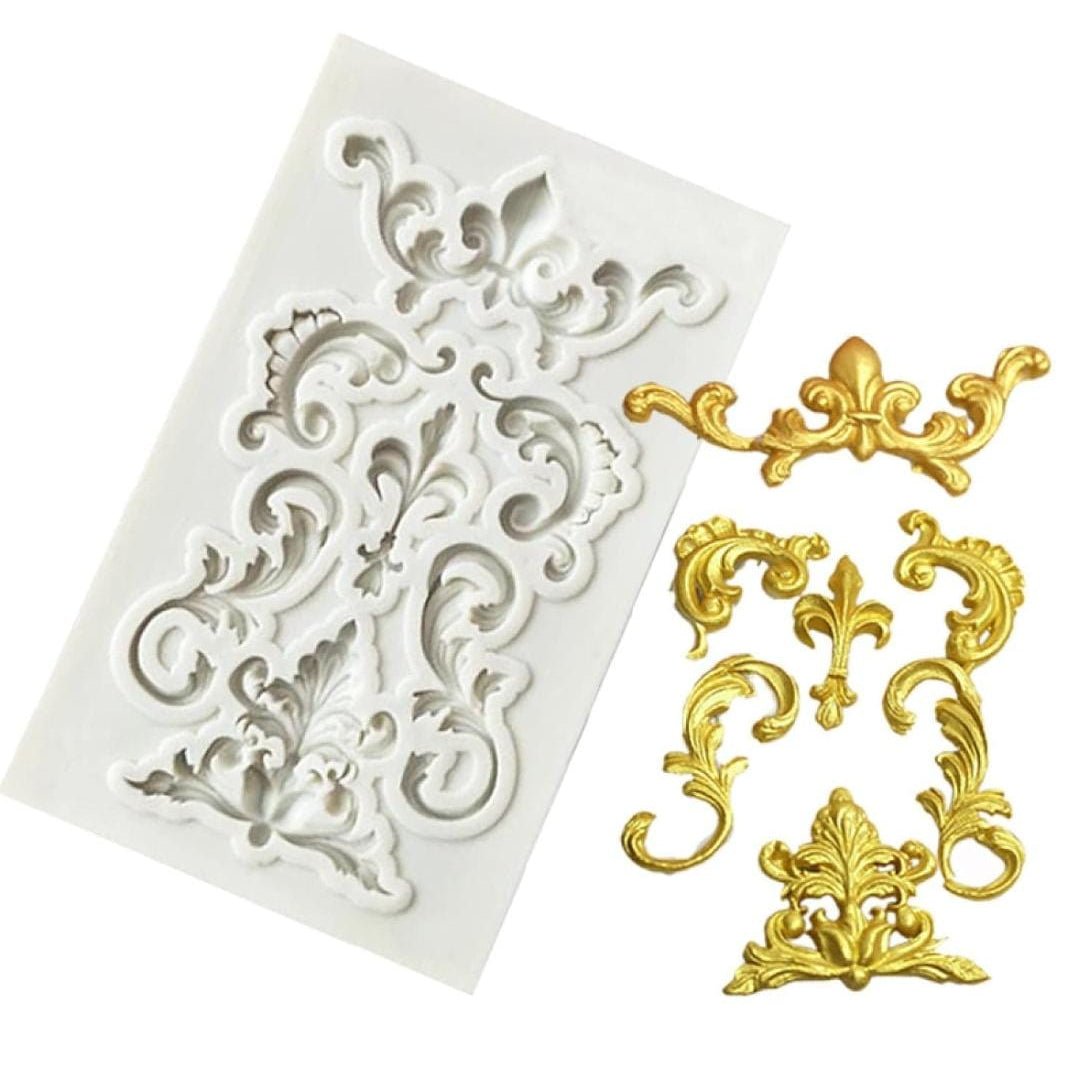 Bakewareind Relief Baroque Silicone Fondant Mould Vintage Cake Border Decorating - Bakeware India