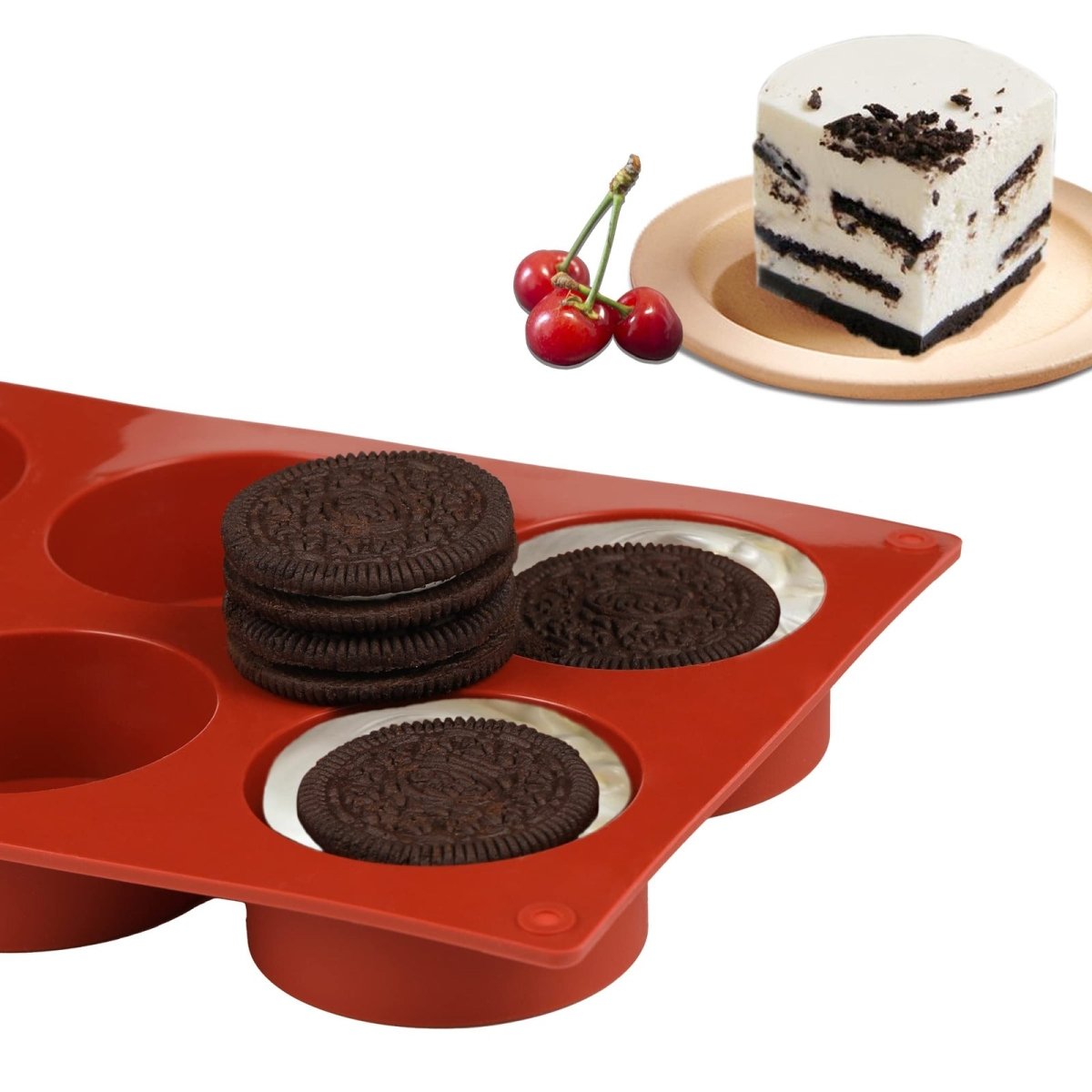 Bakewareind Round Cylinder Deep Cake Silicone Chocolate Mould - Bakeware India