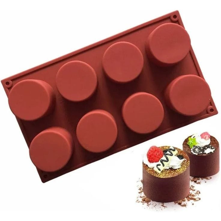 Bakewareind Round Cylinder Deep Cake Silicone Chocolate Mould - Bakeware India