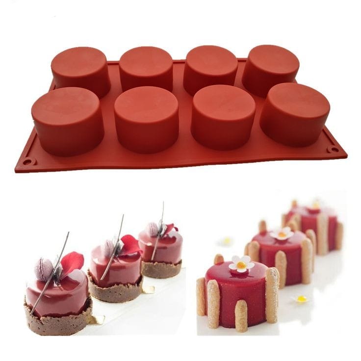 Bakewareind Round Cylinder Deep Cake Silicone Chocolate Mould - Bakeware India