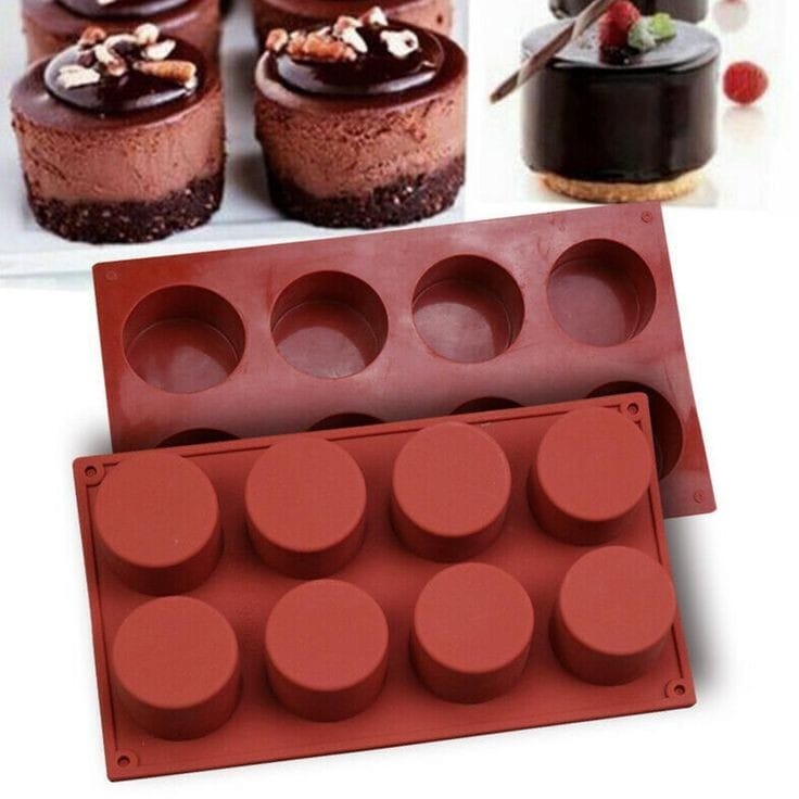 Bakewareind Round Cylinder Deep Cake Silicone Chocolate Mould - Bakeware India