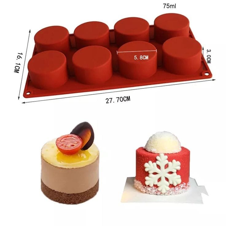 Bakewareind Round Cylinder Deep Cake Silicone Chocolate Mould - Bakeware India