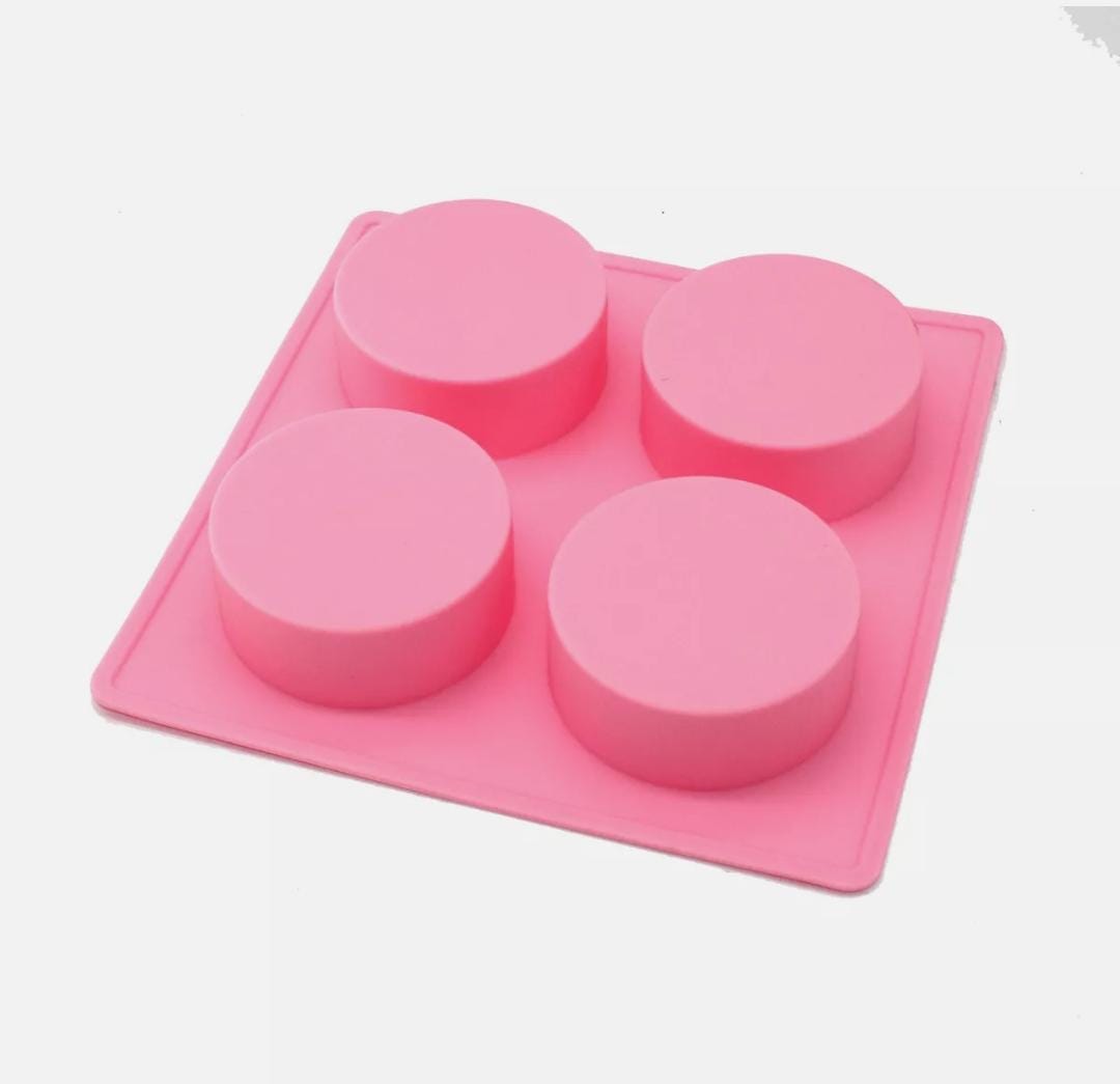 Bakewareind Round Disc Cake Silicone Mould, 4 Cavity - Bakeware India