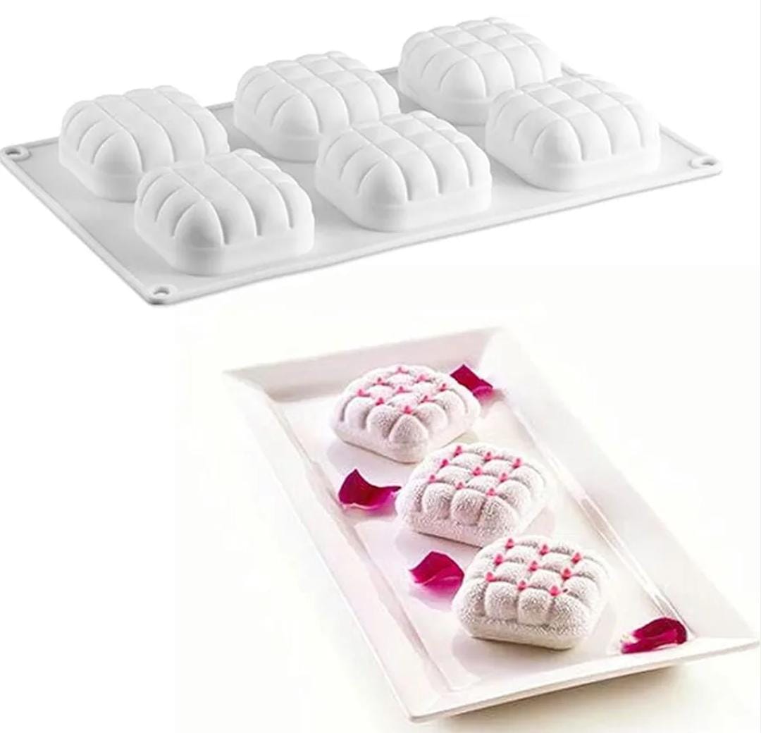 Bakewareind Round Pillow Entremet Cake Silicone Mould , 6 Cavity - Bakeware India