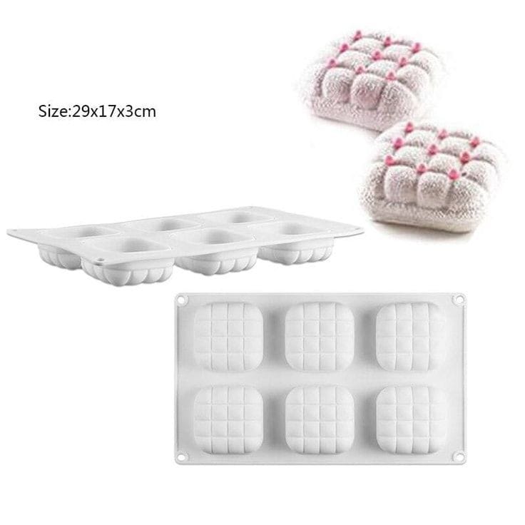 Bakewareind Round Pillow Entremet Cake Silicone Mould , 6 Cavity - Bakeware India