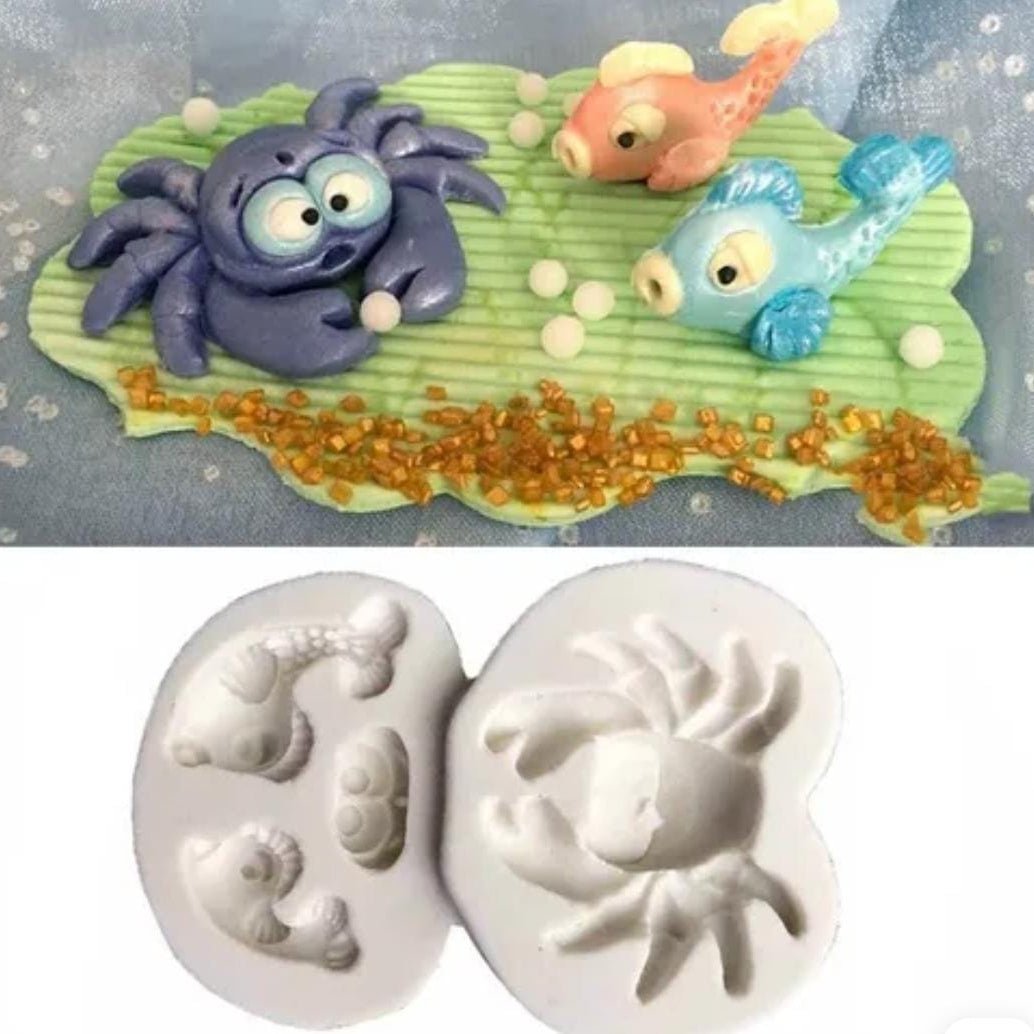 Bakewareind Sea Crab Fish Underwater Fondant Silicone Mould - Bakeware India