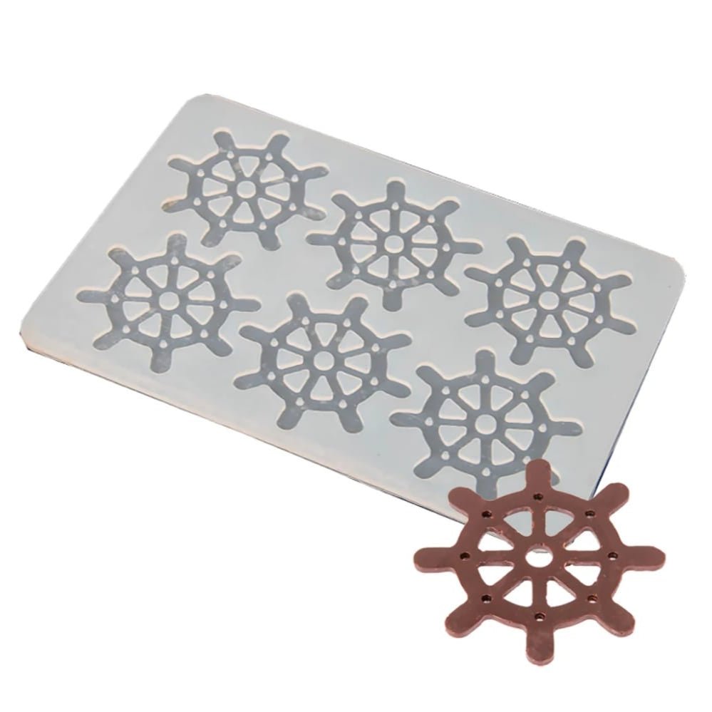 Bakewareind Ship Steering Wheel Chocolate Garnish Silicone Mould - Bakeware India