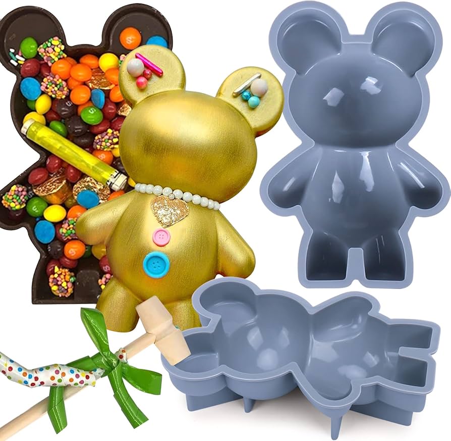 Bakewareind Smash Teddy Bear Large Chocolate Silicone Mould - Bakeware India