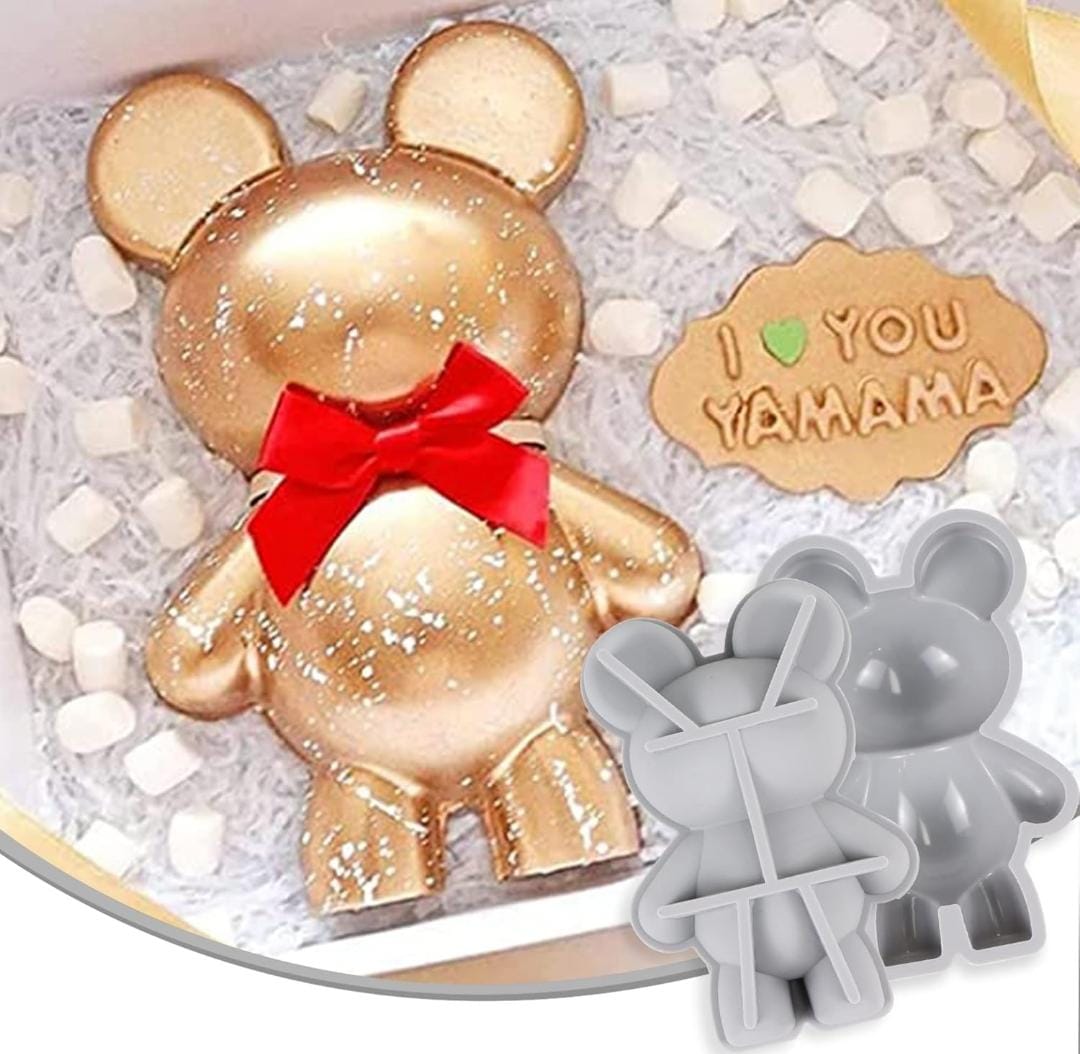 Bakewareind Smash Teddy Bear Large Chocolate Silicone Mould - Bakeware India