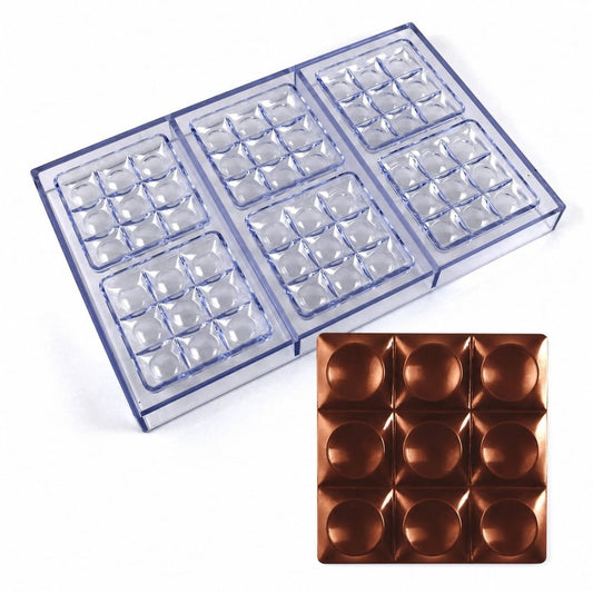 Bakewareind Square Bubble Polycarbonate Chocolate Mould,6 Cavity - Bakeware India