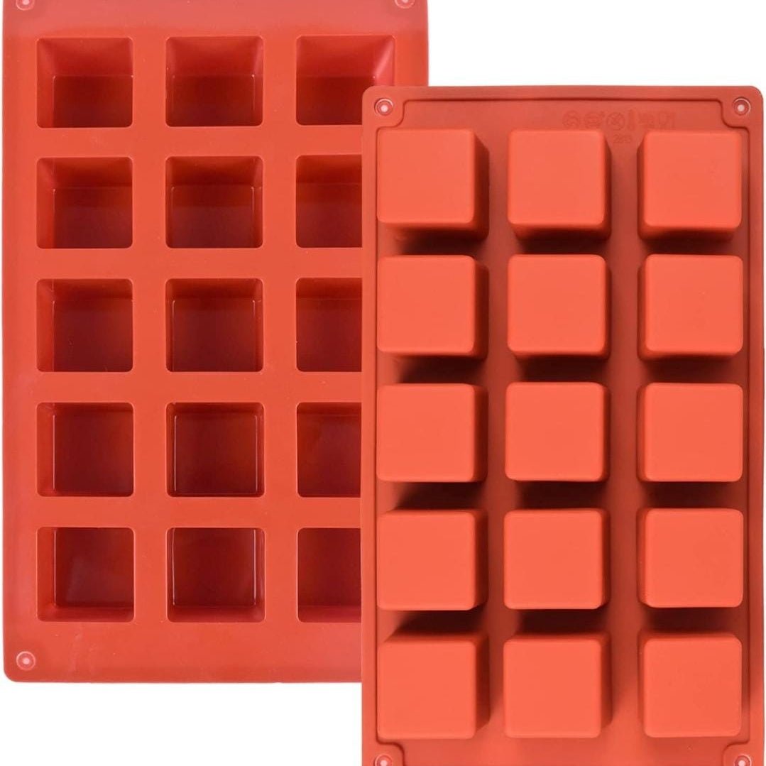 Bakewareind Square Mousse Cube Silicone Cake Mould, 15 cavity - Bakeware India
