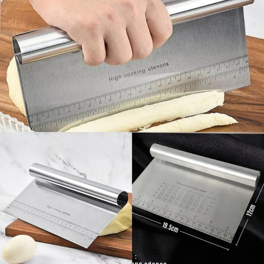 Bakewareind Steel Scrapper Cake Smoother with Height Guide, 8 inch - Bakeware India