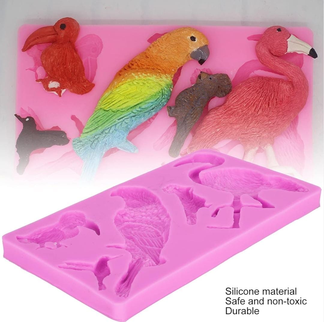 Bakewareind Tropical Birds Silicone Fondant , Chocolate Mould - Bakeware India