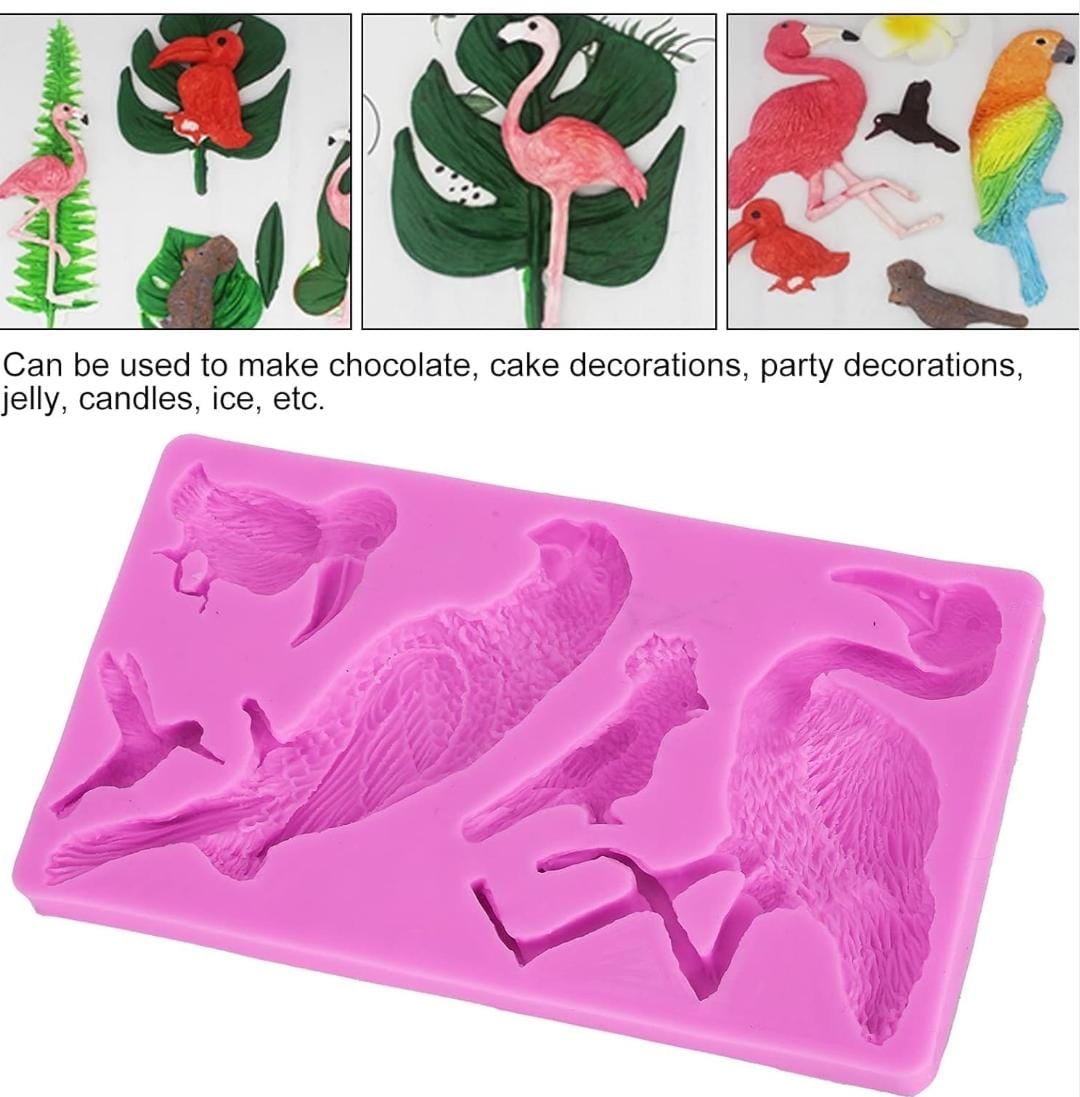 Bakewareind Tropical Birds Silicone Fondant , Chocolate Mould - Bakeware India