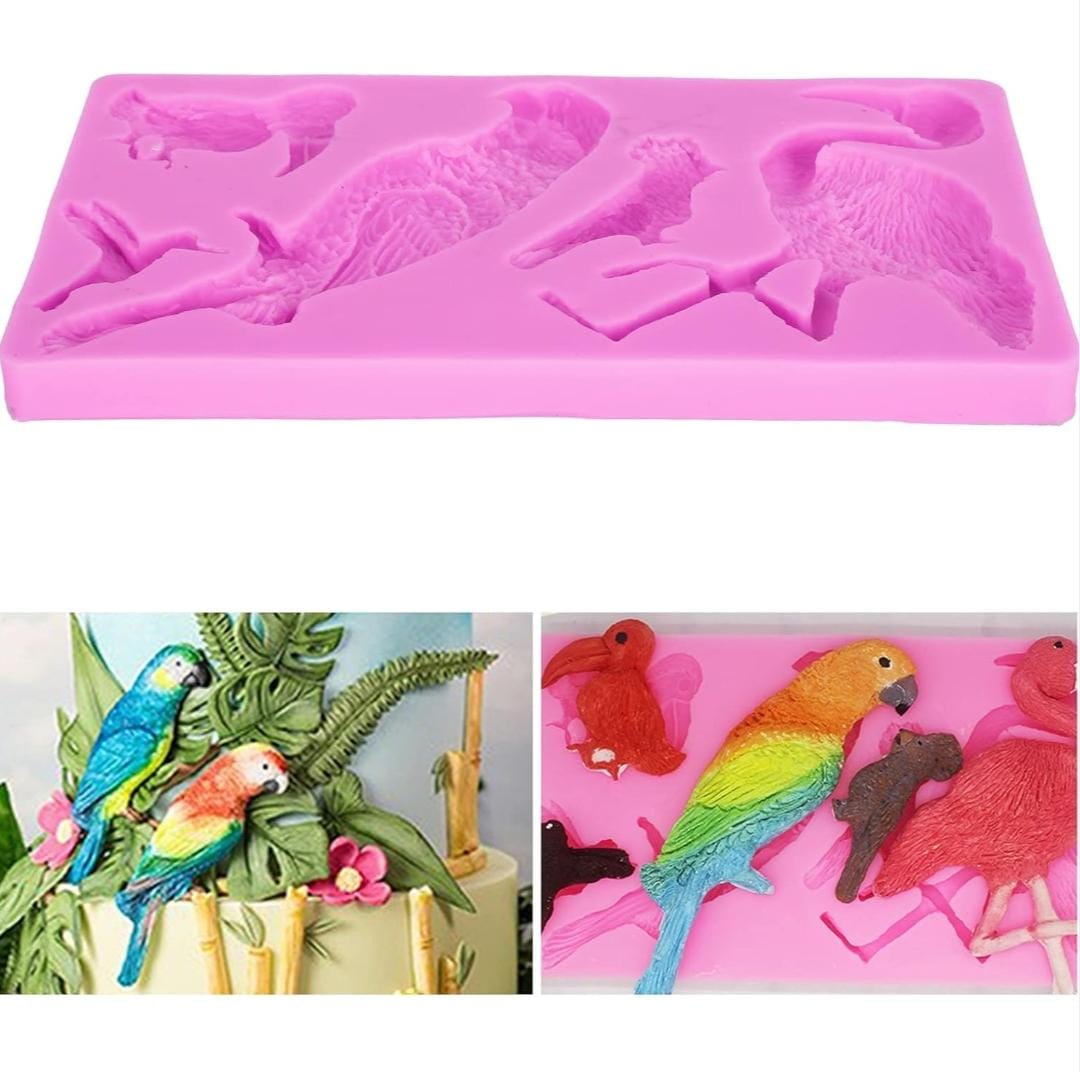 Bakewareind Tropical Birds Silicone Fondant , Chocolate Mould - Bakeware India