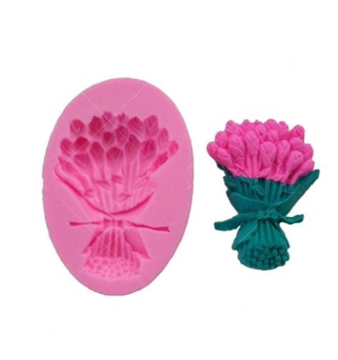 Bakewareind Tulip Rose Bouquet Silicone Mould Fondant Mould - Bakeware India