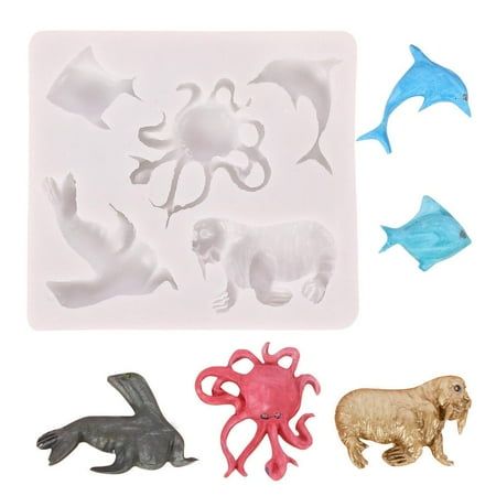 Bakewareind Underwater Sea Fish Dolphin Octopus Silicone Fondant Chocolate Cake Mould - Bakeware India