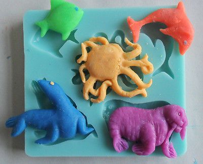 Bakewareind Underwater Sea Fish Dolphin Octopus Silicone Fondant Chocolate Cake Mould - Bakeware India