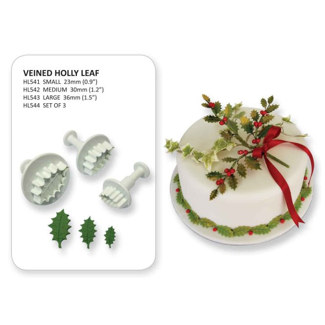 Bakewareind Veined Holly Ivy Leaf plunger 3pcs set - Bakeware India