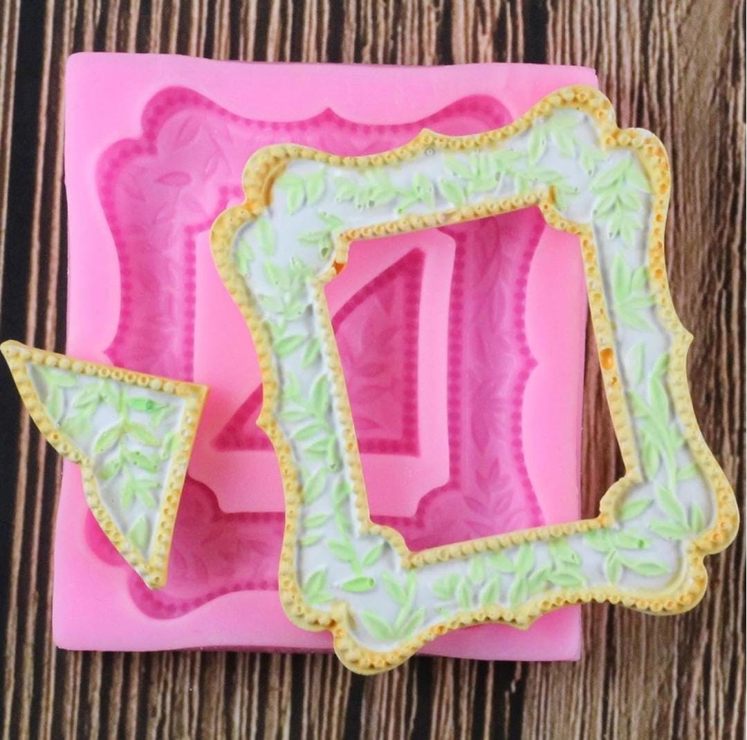 Bakewareind Vintage Square frame silicone fondant mould cake decoration - Bakeware India