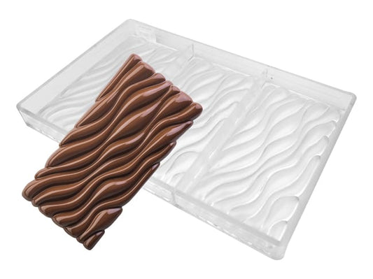 Bakewareind Water Fluid Bar Polycarbonate Chocolate Mould, 3 Cavity - Bakeware India