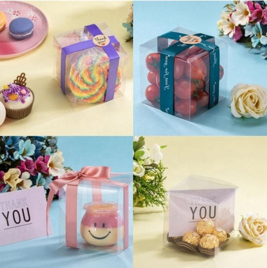 Bakewareind Wedding Favor Clear Plastic PVC Packing Box For Chocolate, 10pcs - Bakeware India